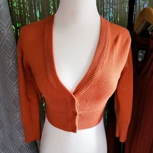 Mod cloth crop cardigan orange